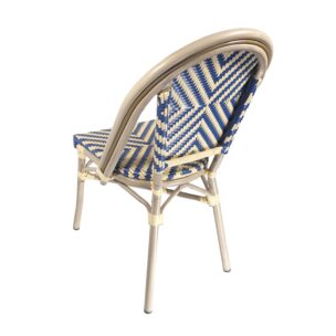 outdoor blue chevron bistro chair