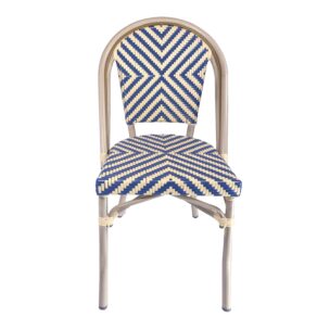 outdoor blue chevron bistro chair