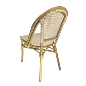 outdoor tan and cream bistro chair