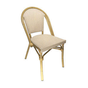 outdoor tan and cream bistro chair