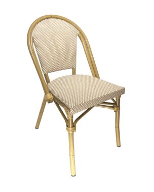 outdoor tan and cream bistro chair
