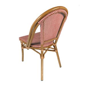 outdoor red and cream bistro chair