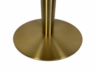 brass flat disk base at dining height