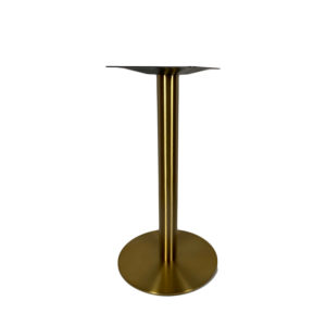 brass flat disk base at dining height