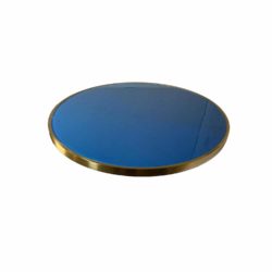 tempered glass table top with brass banding