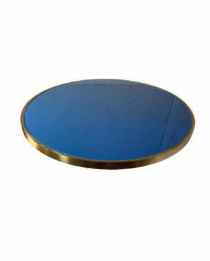 tempered glass table top with brass banding