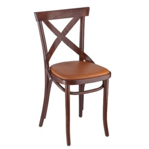 x-back bentwood side chair, walnut with padded seat
