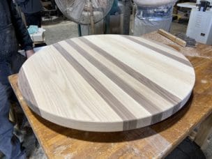 ash/walnut plank table top, unfinished