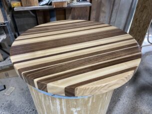 ash/walnut plank table top