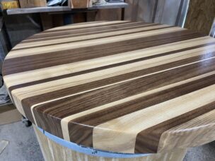 ash/walnut plank table top