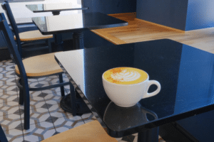 absolute black granite and pieta bases in Pharmacy Coffee