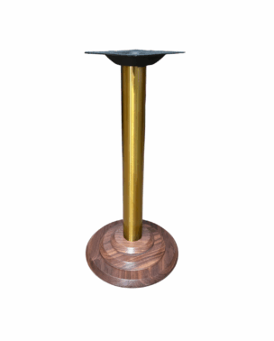 15in Wood and Brass Table Base